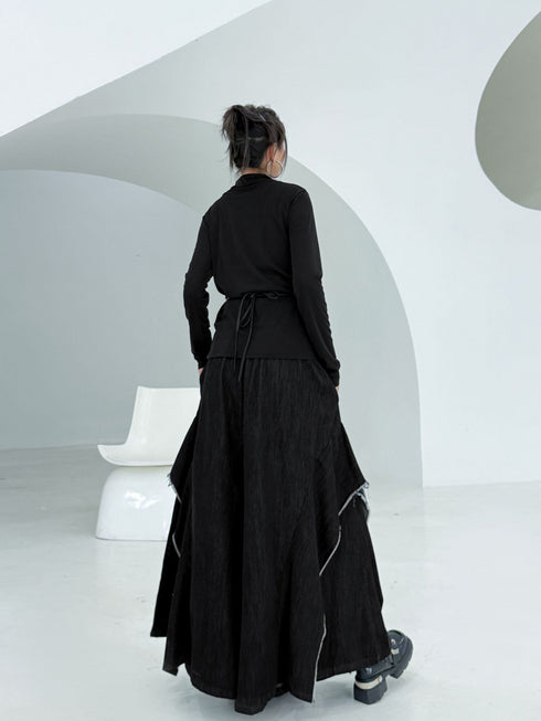 Frayed Flare Wide Pants